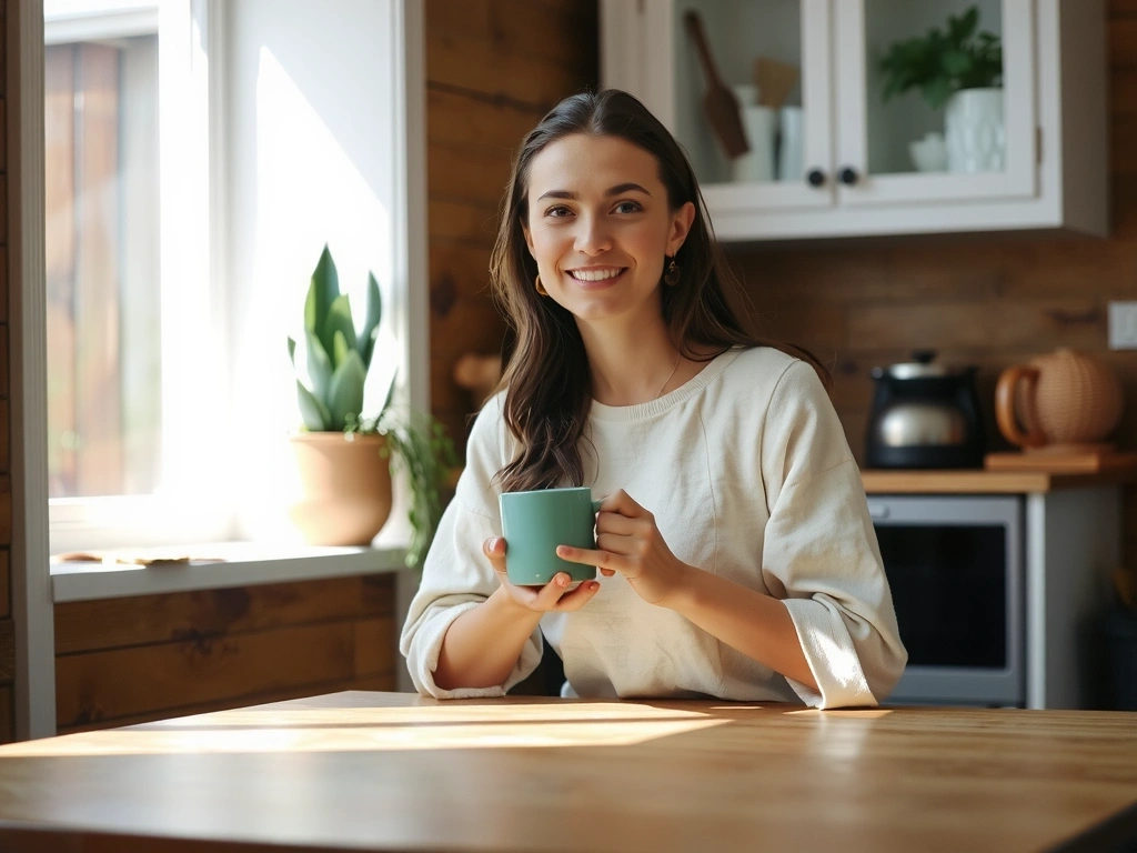 Person i lugn vardagsmiljö